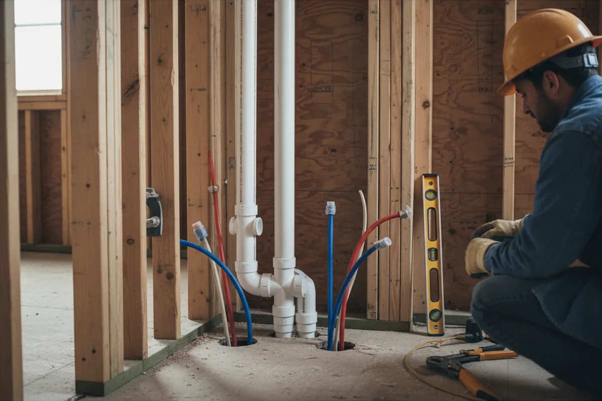 Drain and supply rough-in during Toilet Repair and Installation in Baltimore